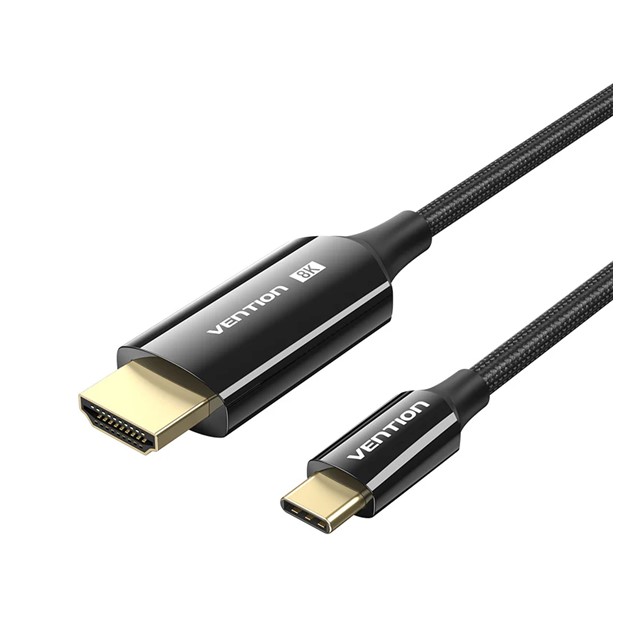 Vention Cotton Braided USB-C to HDMI-A 8K HD Cable 1.8M Black Zinc Alloy Type (CRCBAC)