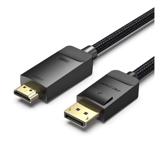 Vention Cotton Braided 4K DP Male to HDMI-A Male HD Cable 1M (HFKBF)