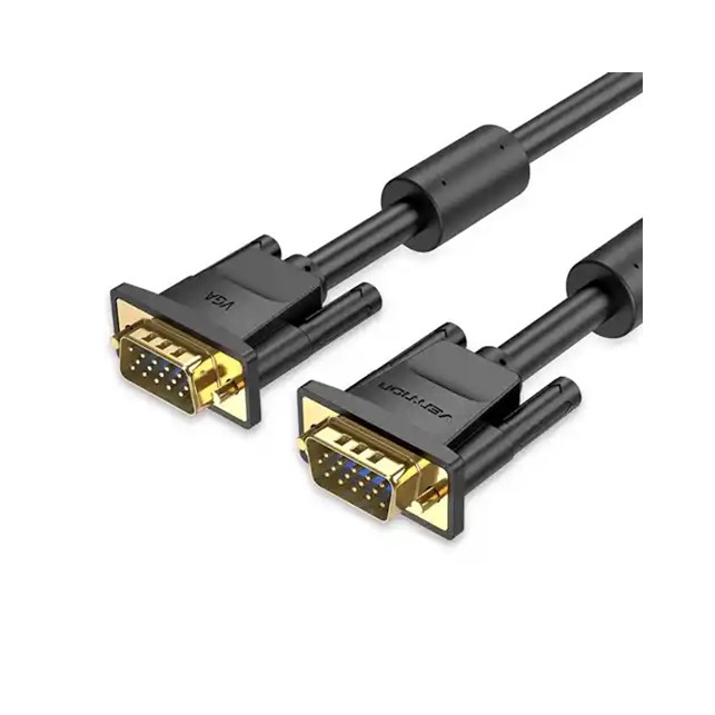 Vention VGA(3+6) Male to Male Cable with ferrite cores 1M Black (DAEBF)