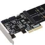 PCI Express PCIE 4X to M2 SATA + M2 NVME Free Bracket Low Profile